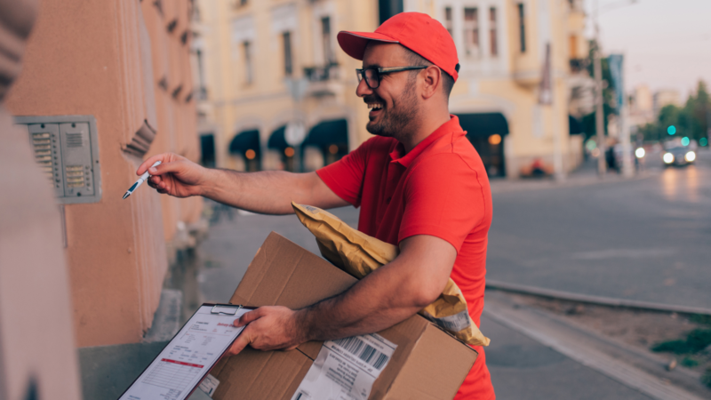 man delivering order