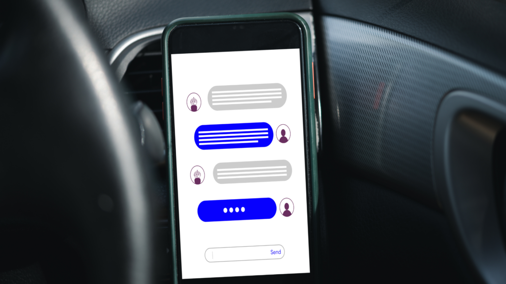 smartphone in car chatbot conversation